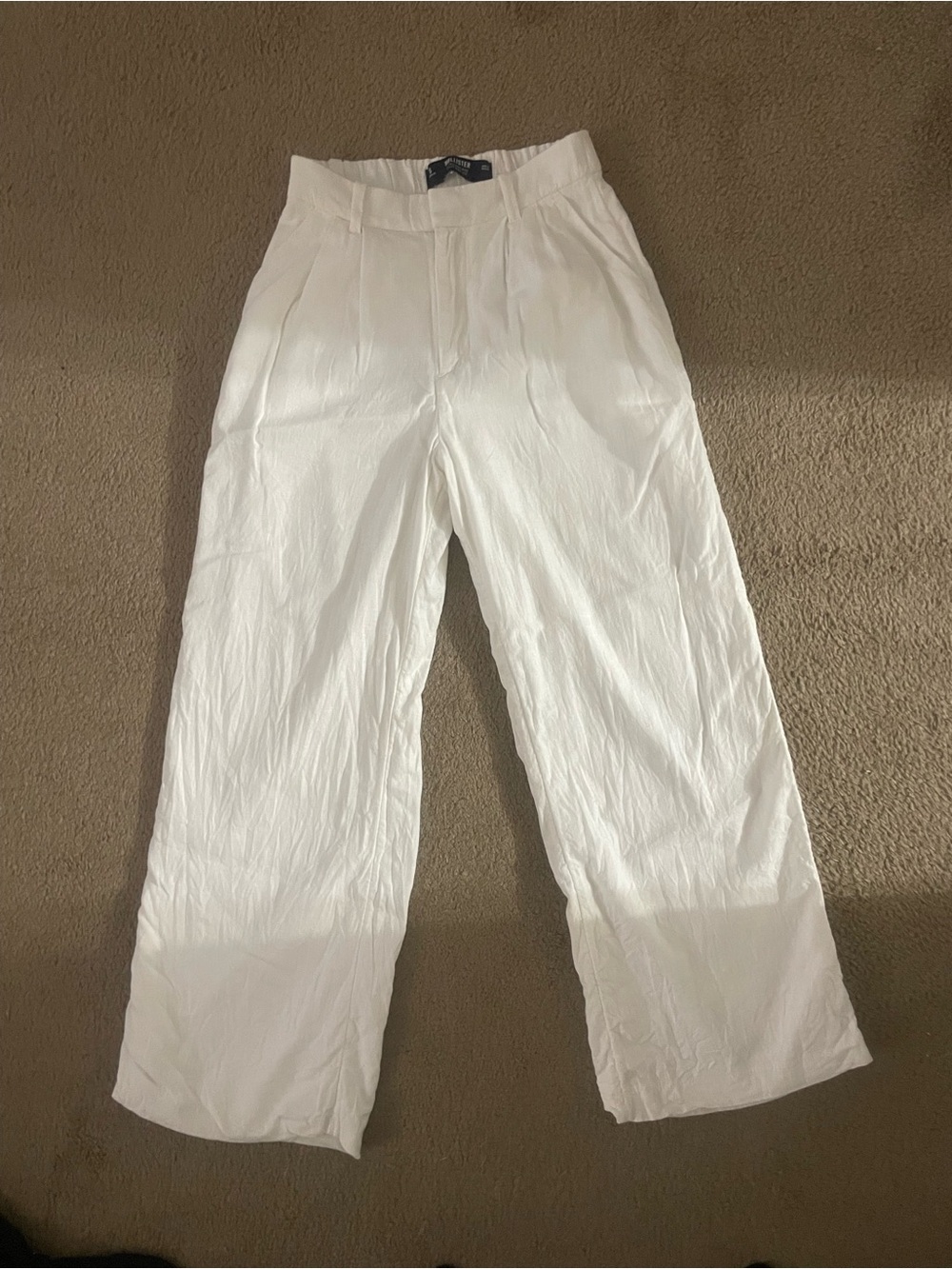 Women’s Hollister White linen blend pants white size small ( READ!!)